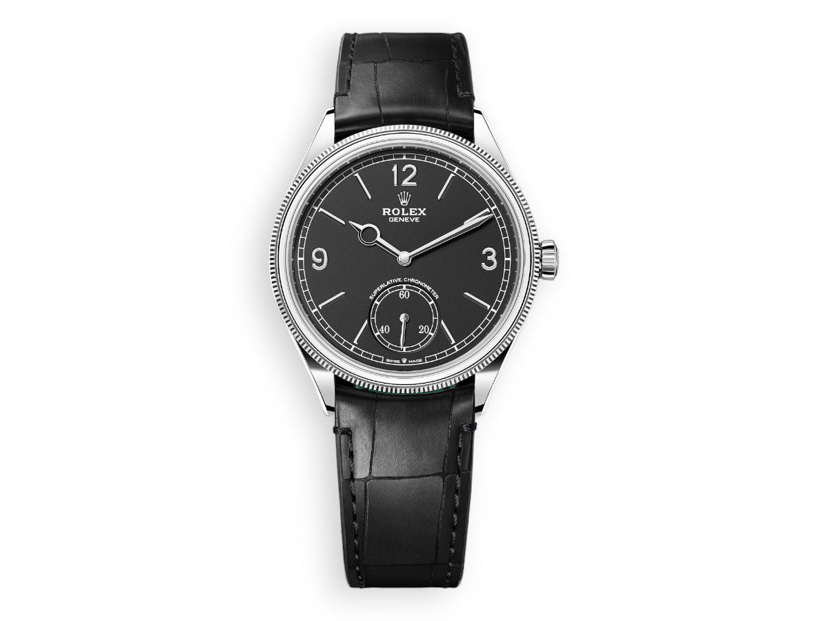 rolex 1908 39 white gold black watchhub