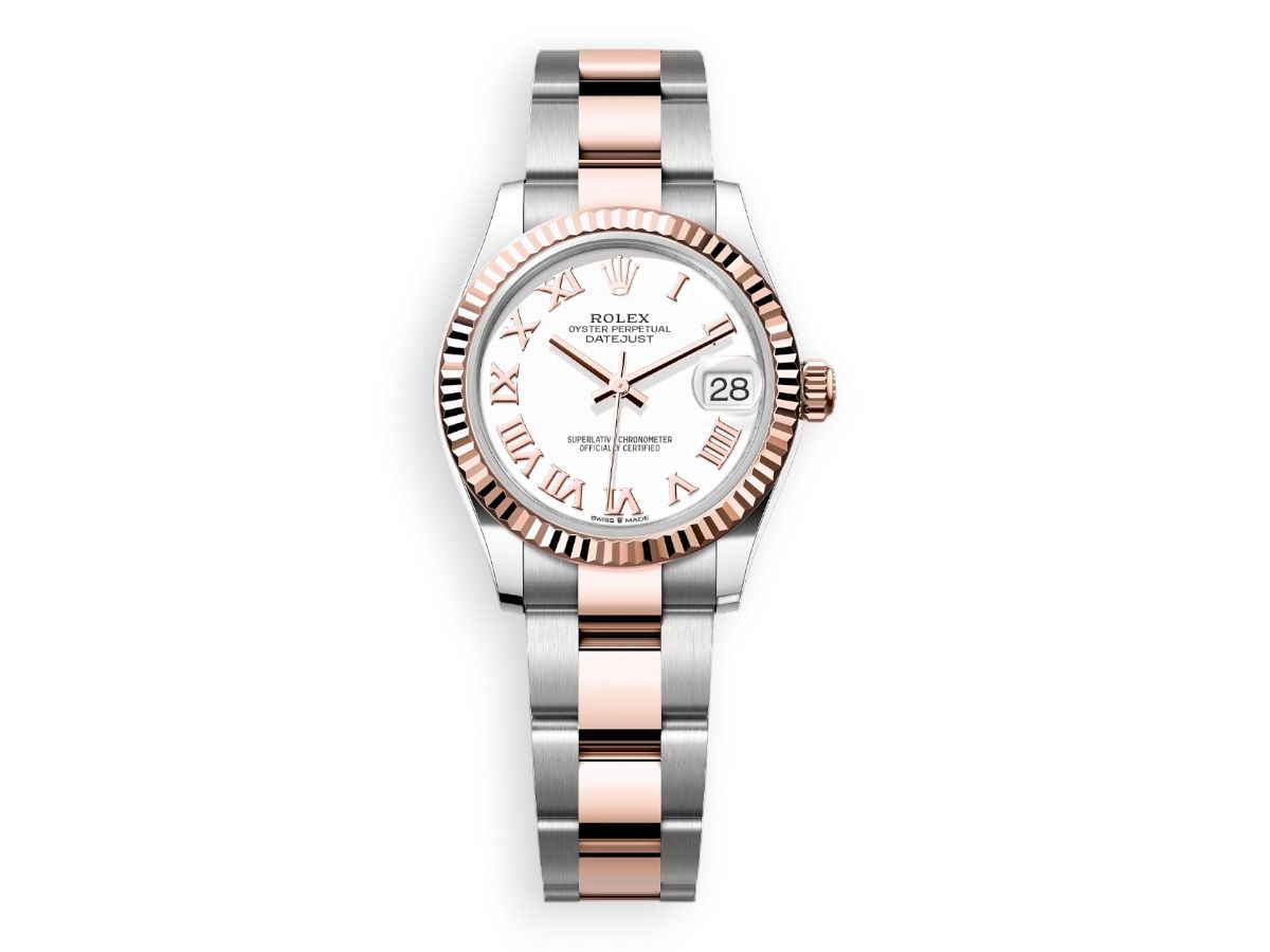 rolex datejust 31 everose rolesor fluted oyster white watchhub