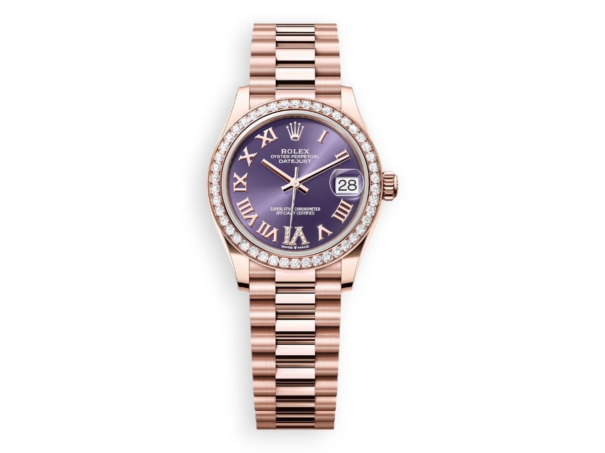 rolex datejust 31 red gold diamonds set president baklajan watchhub