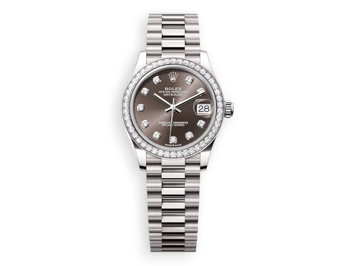 rolex datejust 31 white gold diamonds set president brown dimonds watchhub