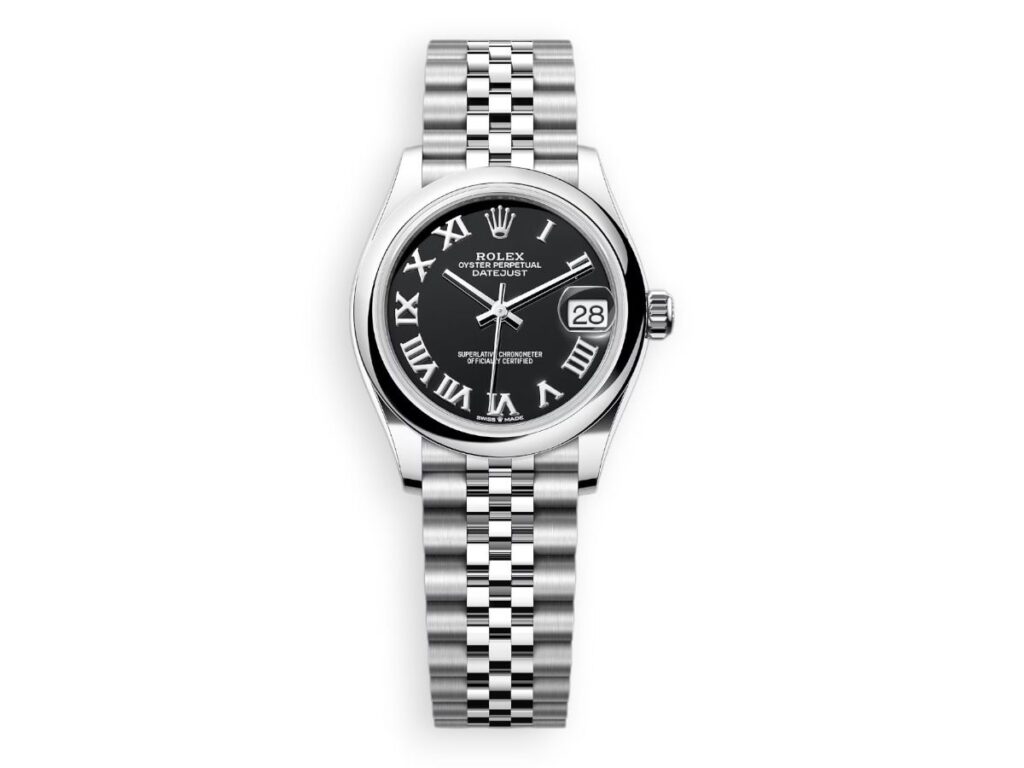 rolex datejust 31 white rolesor smooth jubille black watchhub