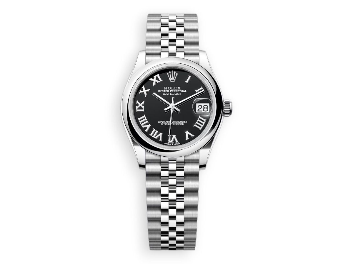 rolex datejust 31 white rolesor smooth jubille black watchhub