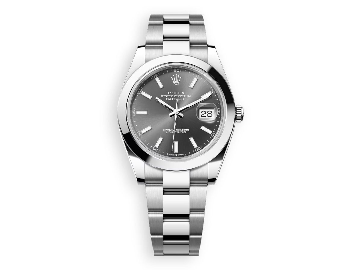 rolex datejust white rolesor smooth oyster dark grey watchhub