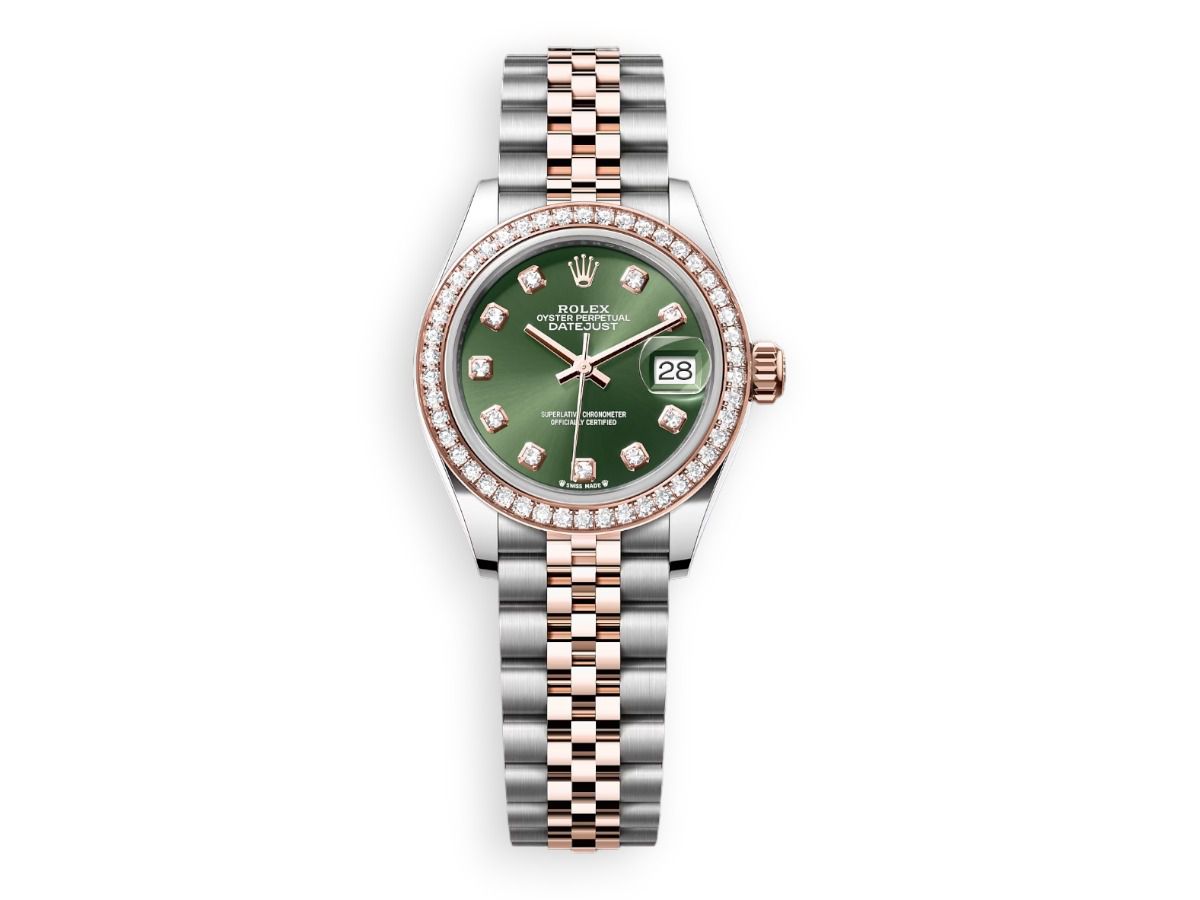rolex lady datejust everose rolesor diamond jubilee olive watchhub