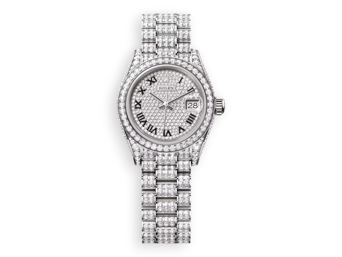 rolex lady datejust white gold diamonds president diamant watchhub