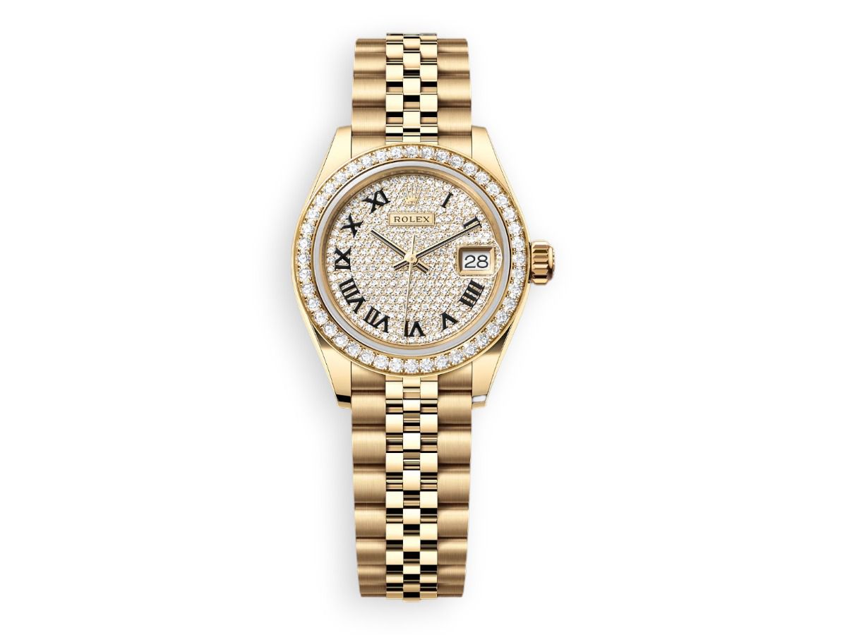 rolex lady datejust yellow gold diamonds jubille pave 13 11zon