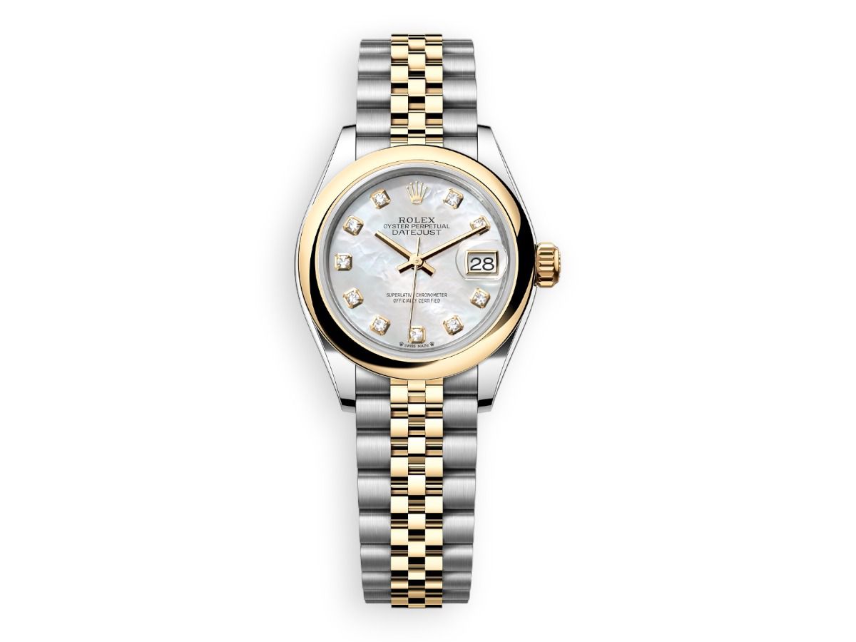 rolex lady datejust yellow rolesor domed jubille purple set watchhub