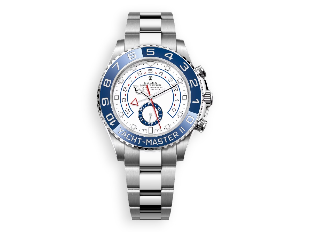 Rolex Yacht-Master II Oystersteel blue ceramic white watchhub