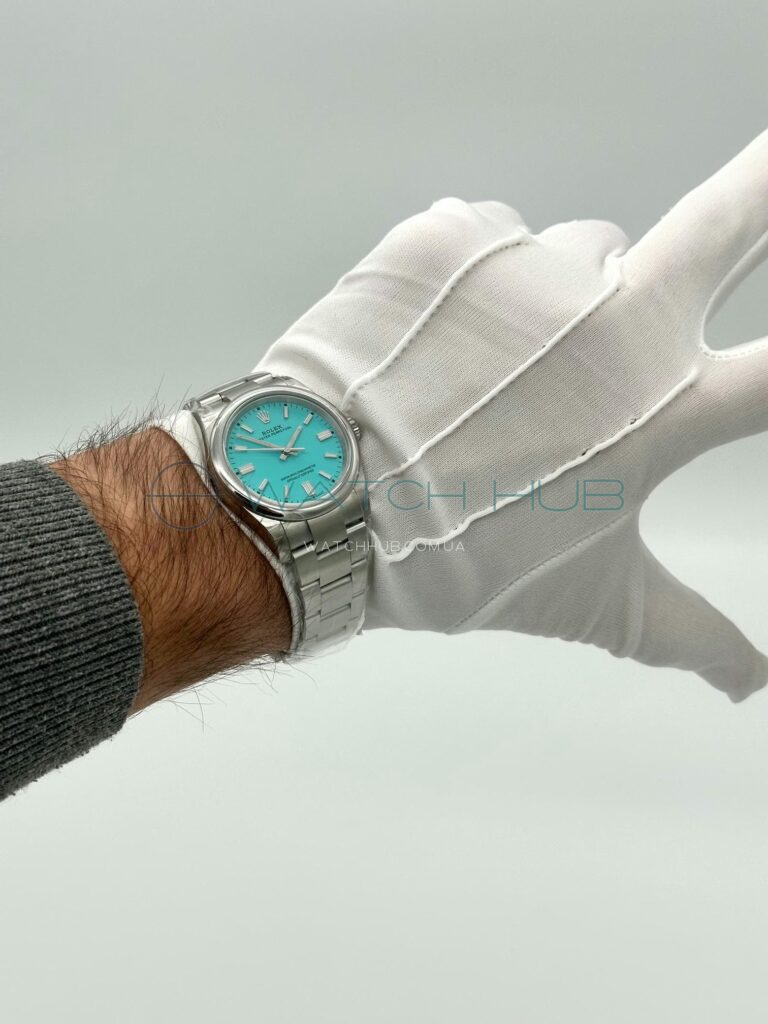 tochna kopiya rolex oyster perpetual 36 mm steel tifanny turquoise blue dial ref.m126000 0006 7