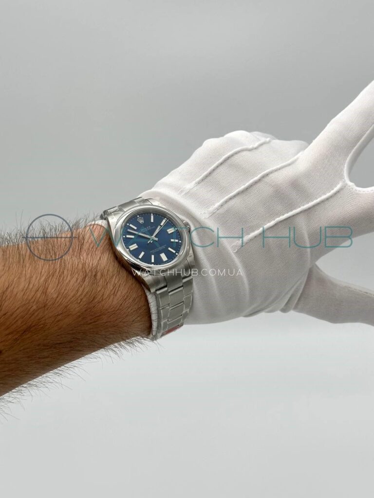tochna kopiya rolex oyster perpetual 41 mml oyster blue dial smooth bezel ref.124300 003 17