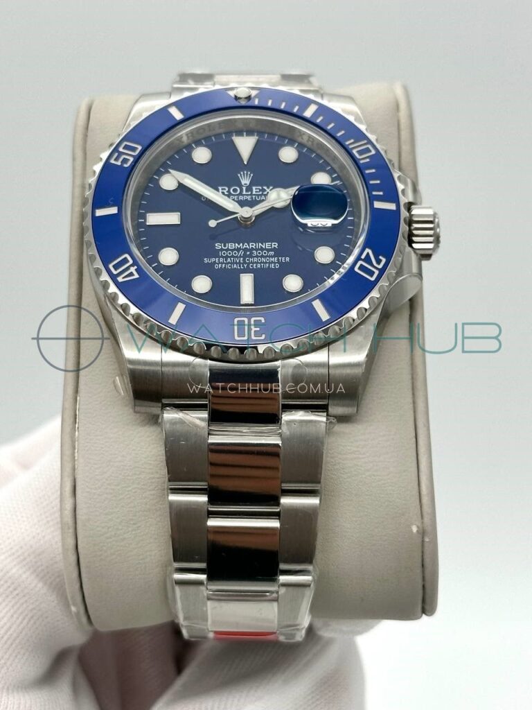 tochna kopiya rolex submariner date 40 mm smurf ref.116619lb 0001 2 watchhub