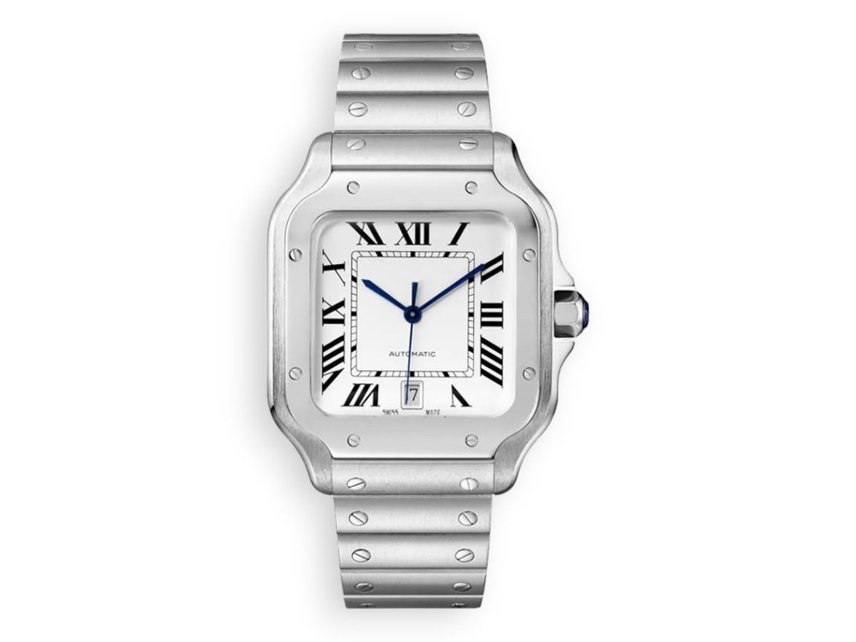 godynnyk cartier santos de cartier steel white watchhub