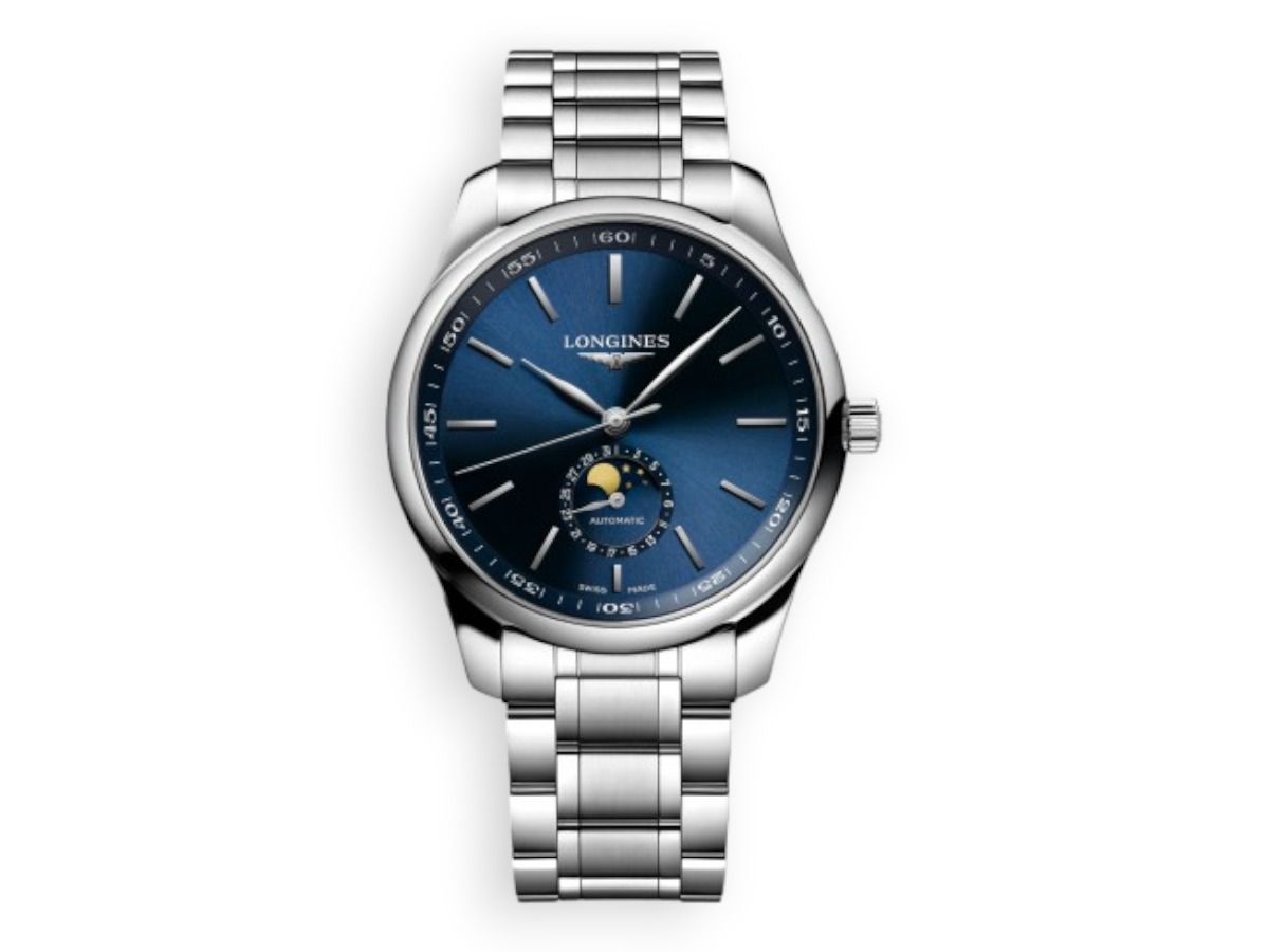 longines master collection l2 919 4 92 6 automatico 42 mm acciaio blu fasi luna watchhub