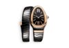 godynnyk bvlgari serpenti spiga 35mm black dial ceramic ladies watch 102735 watchhub