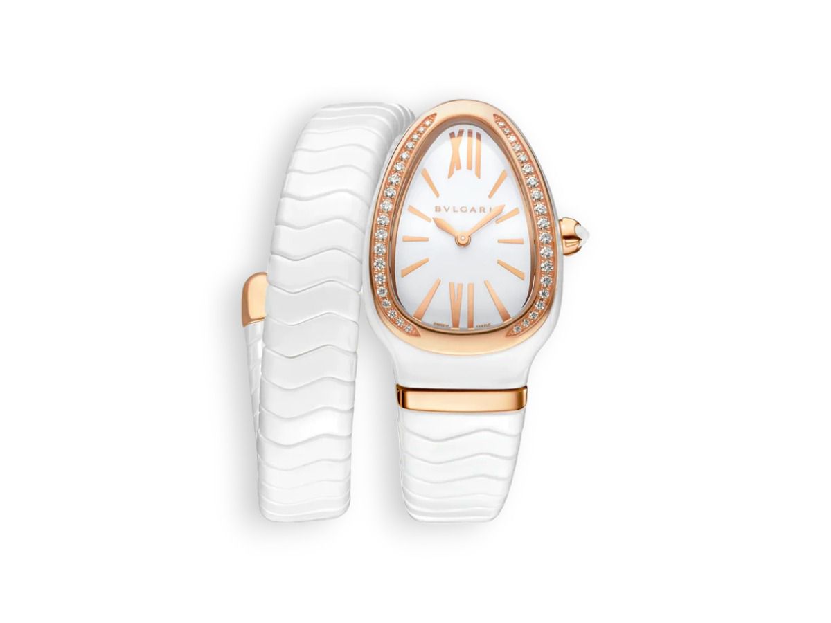 godynnyk bvlgari serpenti spiga 35mm white dial 102613 watchhub
