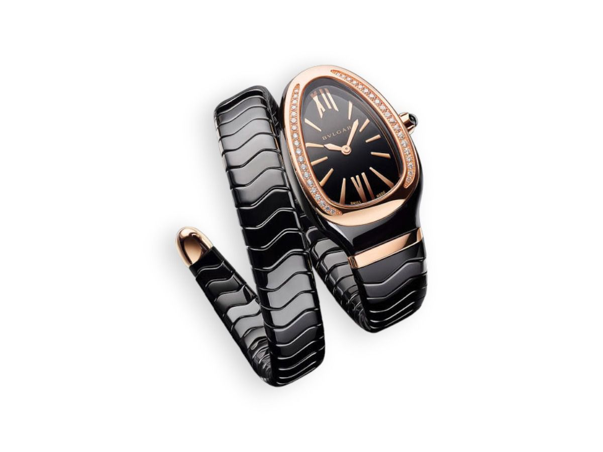 godynnyk Bvlgari Serpenti Spiga Ceramic Single Spiral Diamonds 102532 spc35bgdbcgd1.1t watchhub