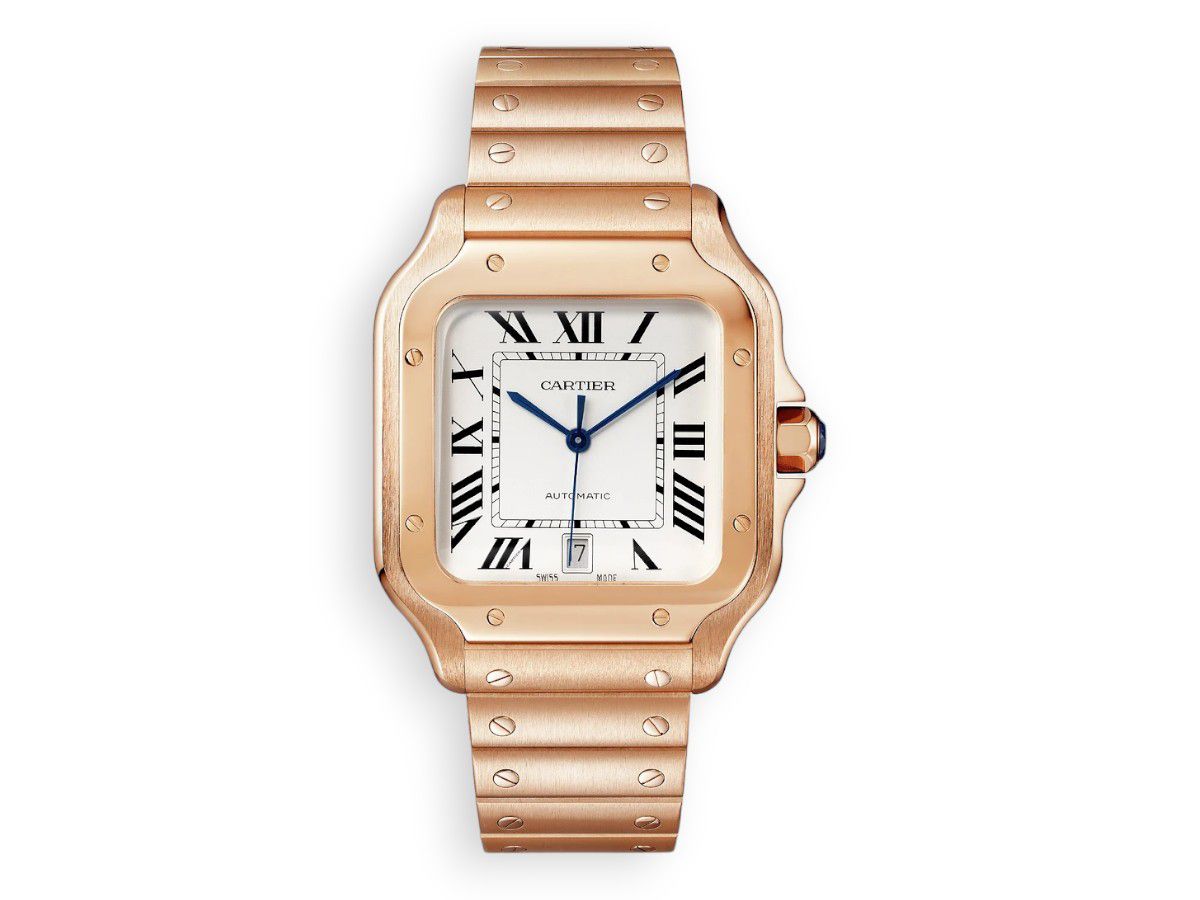 Cartier Santos De Cartier Gold Large Automatic - Cartier santos rose gold WGSA0029 watchhub