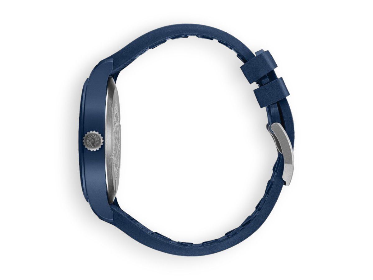 iwc pilot s automatic edition iw328101 blue dial blue neilon strap based rubber side watchhub