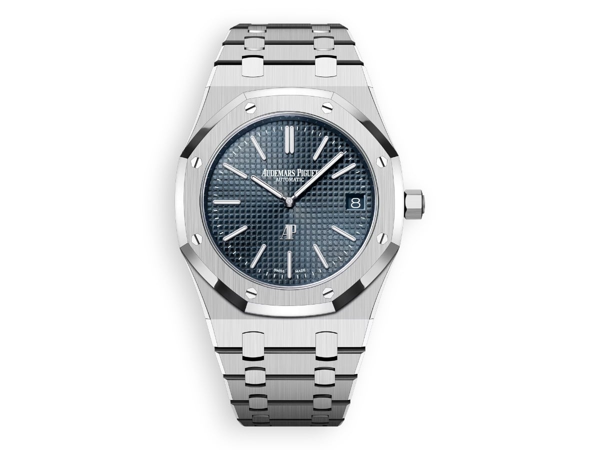 Audemars Piguet Royal Oak Jumbo 39 mm 50th Anniversary ref.16202ST.OO.1240ST.01 main face watchhub
