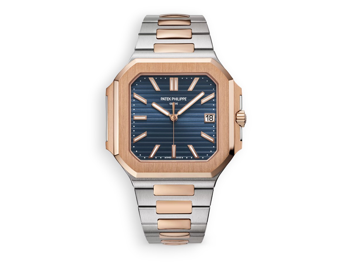 patek philippe cubitus gold combined blue dial ref.5821 1AR 001 main face