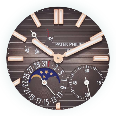patek philippe nautilus 5712 moon phases brown dial ref.5712 r 001 main dial