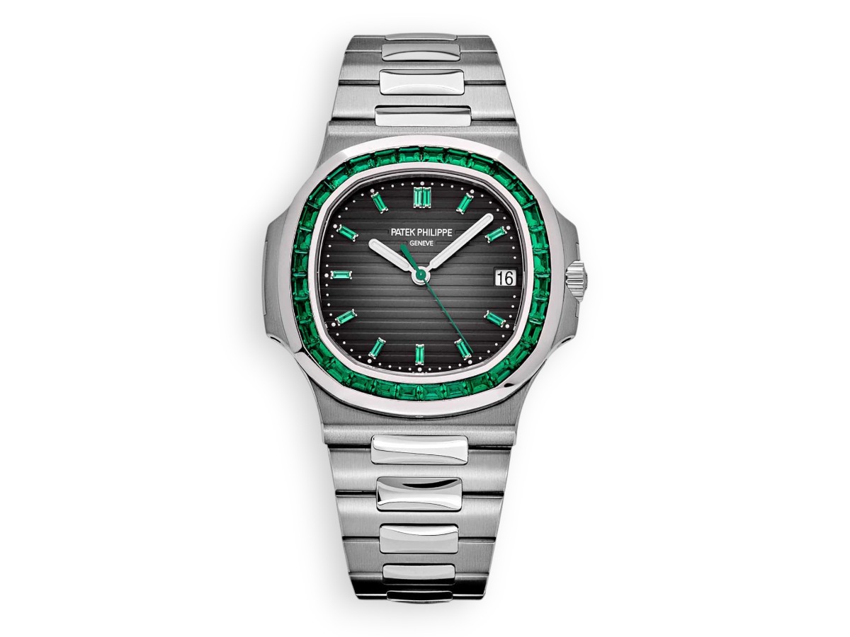 patek philippe nautilus grey dail emerald ref.5711 113p 001 main face