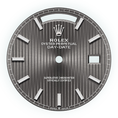 Guilloche slate indexes dial Day Date