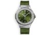 classic fusion 38 mm titanuim leather green dial diamonds ref.565.nx.8970.lr.1204