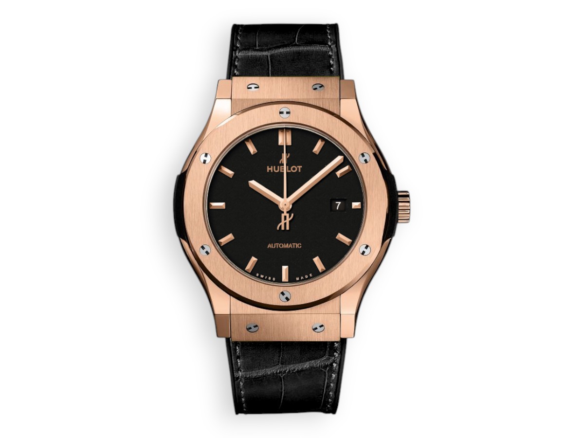 Hublot Classic Fusion King Gold 3-Hands 42 mm Leather black ref.542.ox.1181.lr