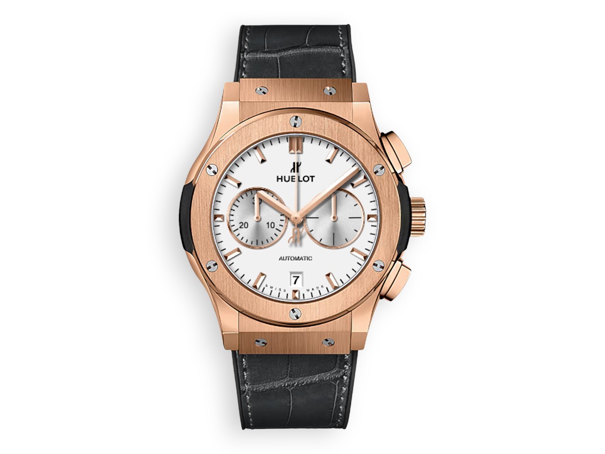 Hublot Classic Fusion Chronograph 42 mm King Gold leather Silvered ref.541.OX.2611.LR