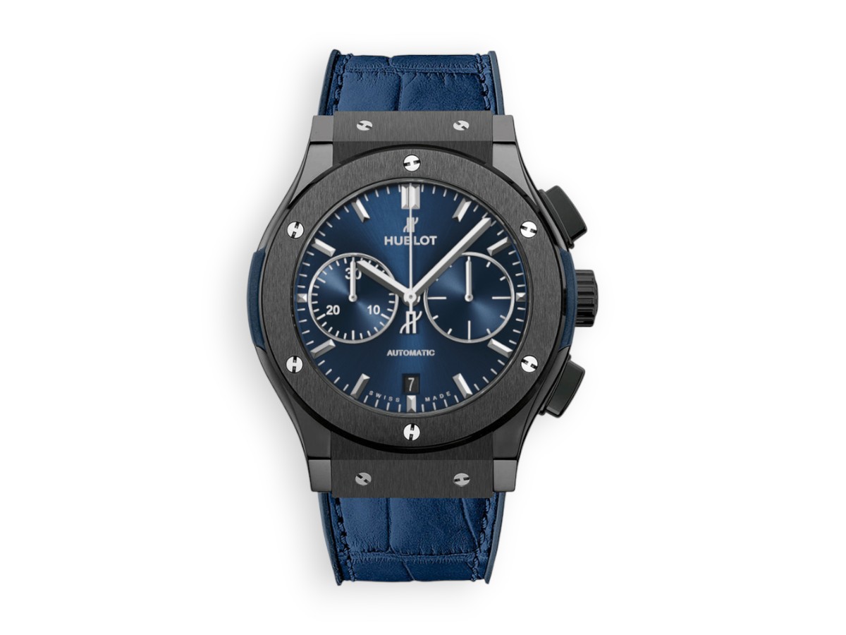 Hublot Classic Fusion Chronograph 45 mm Ceramic Leather blue ref.521.cm.7170.lr