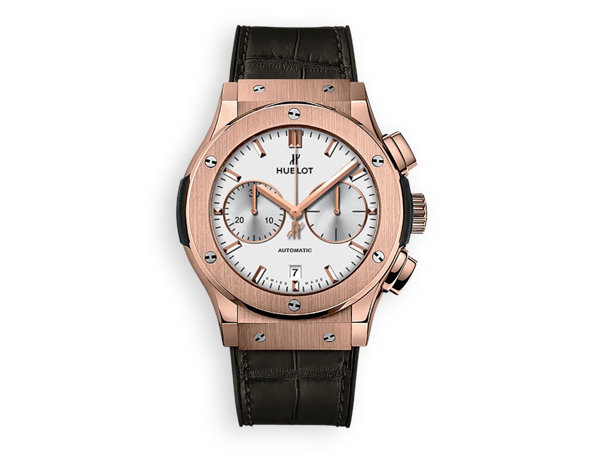 Hublot Classic Fusion Chronograph 45 mm King Gold leather Silvered ref.521.OX.2611.LR