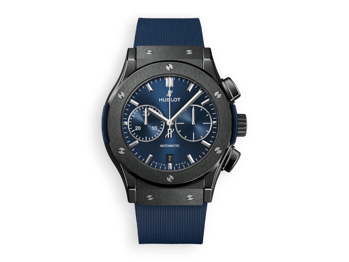 Hublot Classic Fusion Chronograph 45 mm Ceramic blue ref.521.CM.7170.RX main face