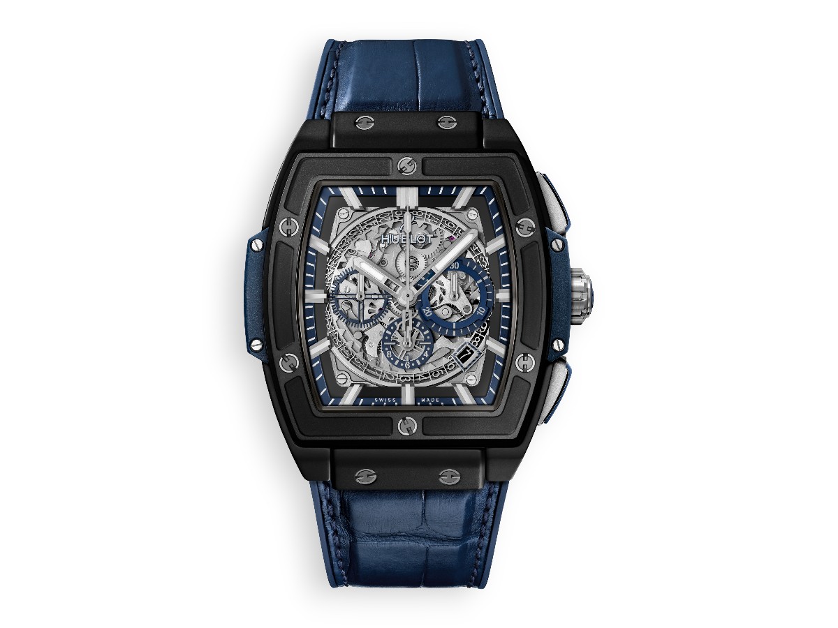 Hublot Spirit of Big Bang Chronograph Ceramic 42 mm Leather Blue 641.ci.7170.lr main face