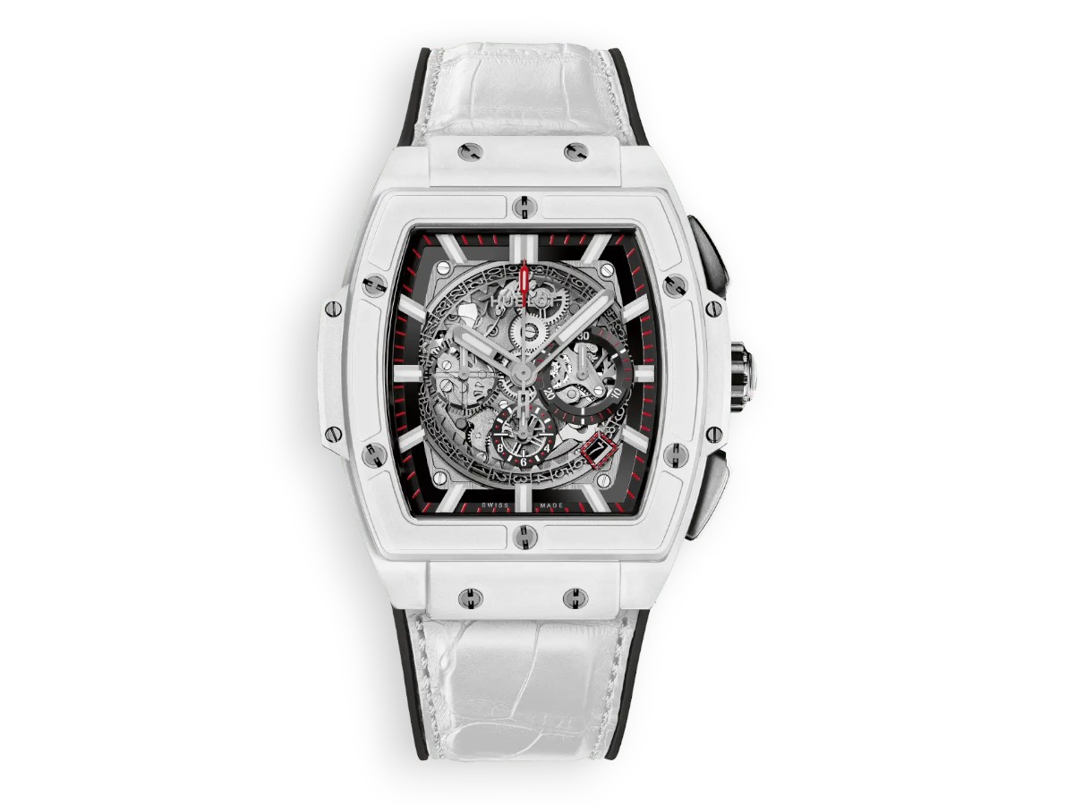 Hublot Spirit of Big Bang Chronograph Ceramic 45 mm Leather white 601.hx.0173.lr main face