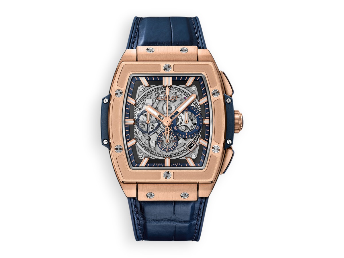 Hublot Spirit of Big Bang Chronograph King Gold 45 mm Leather blue 601.ox.7180.lr main face