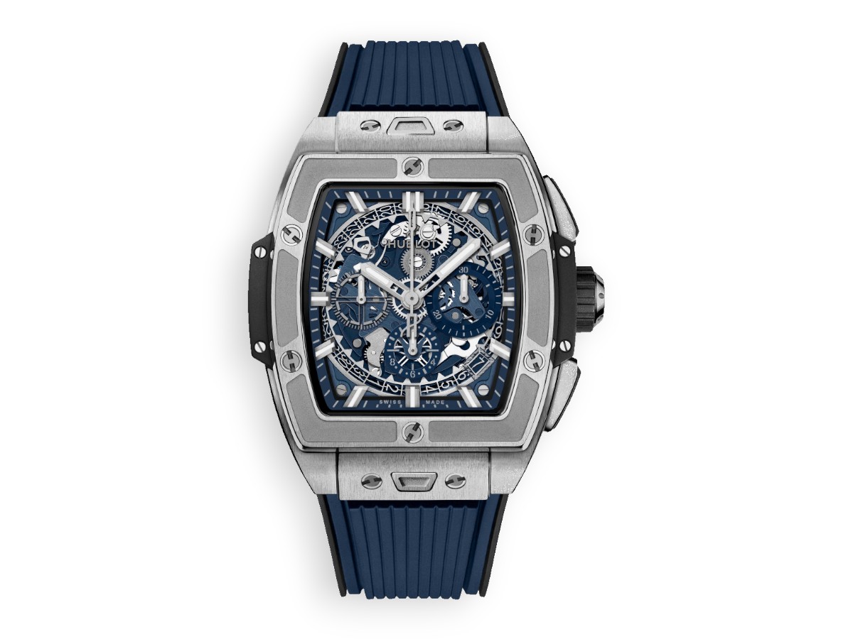 hublot spirit of big bang chronograph titanium 42 mm blue 642.nx.7170.rx main face