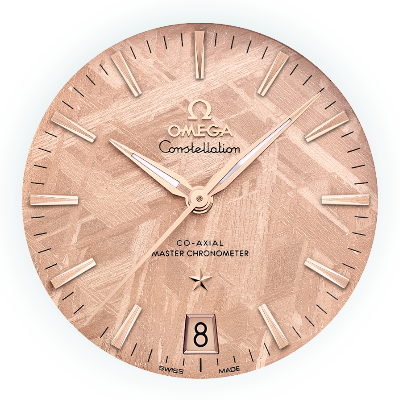 omega constellation co axial master chronometer 41 mm pink 131.50.41.21.99.002 dial