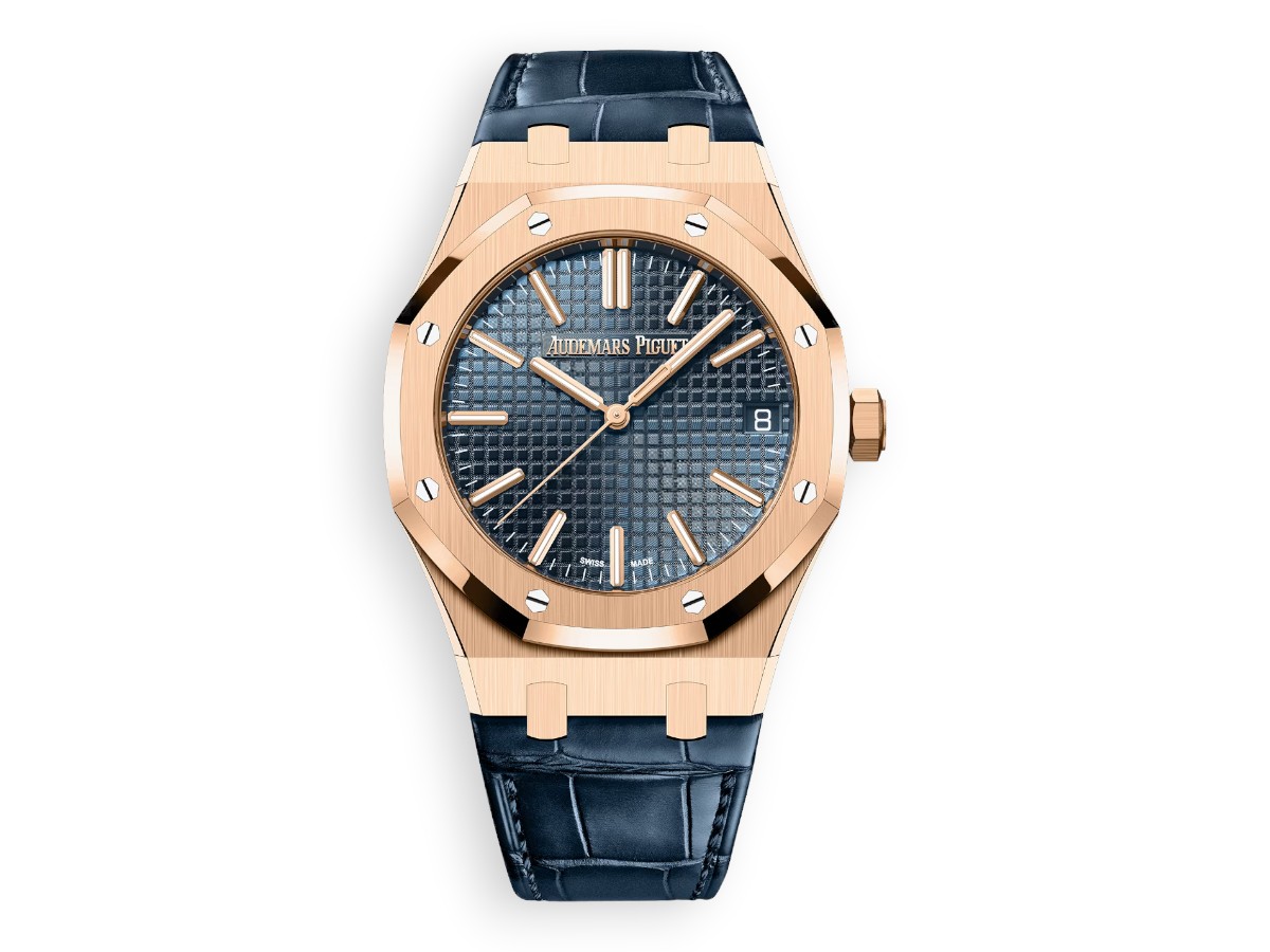 Audemars Piguet Royal Oak 41 mm 15510 blue leather 15510OR.OO.D315CR.02 main face