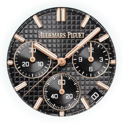 audemars piguet royal oak flayback chronograph gold leather ref.26240OR.OO.D002CR.02 dial