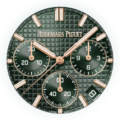 audemars piguet royal oak flayback chronograph gold leather ref.26240OR.OO.D404CR.02 dial